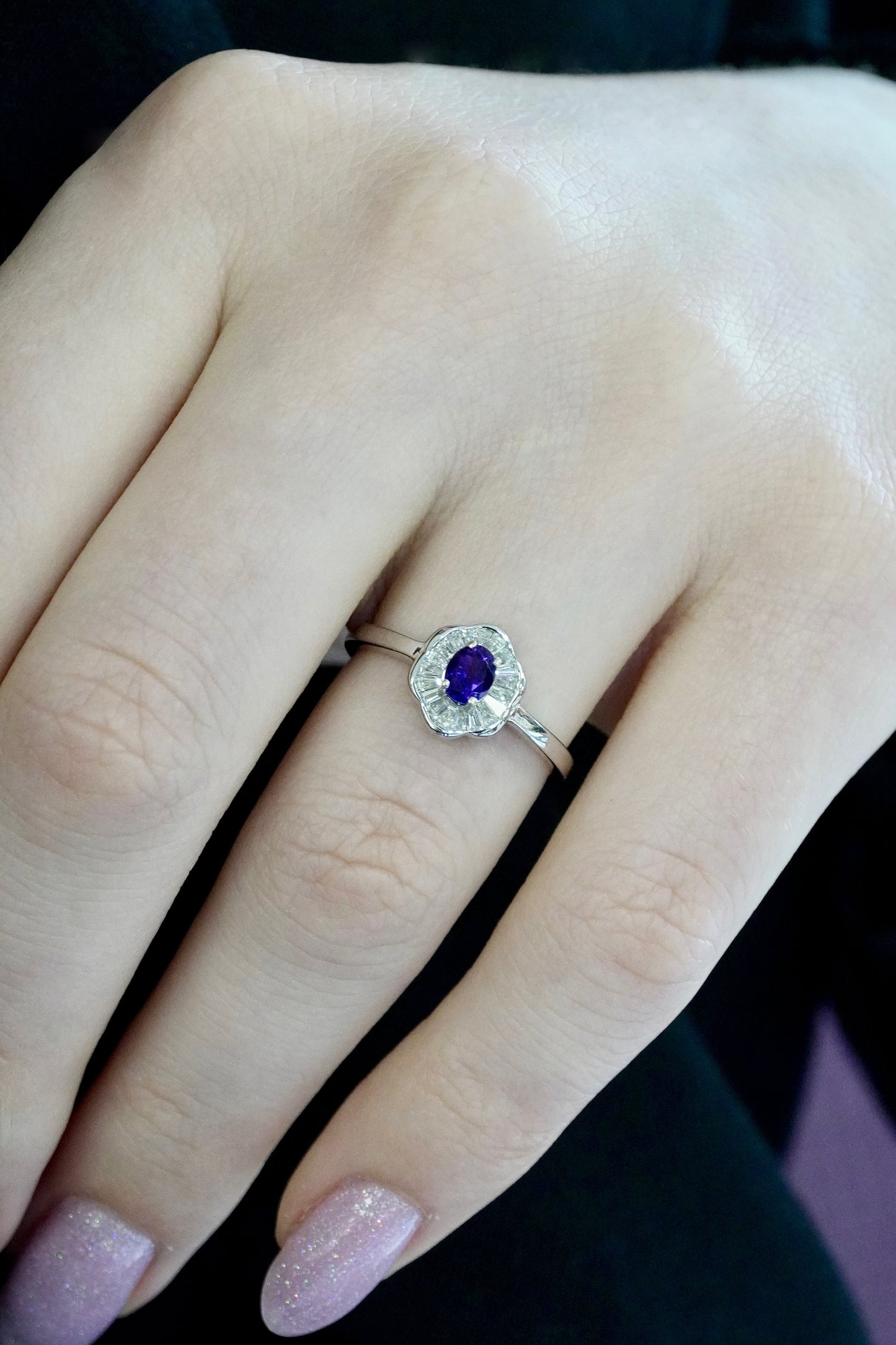 SOFY Ring with amethyst and diamonds