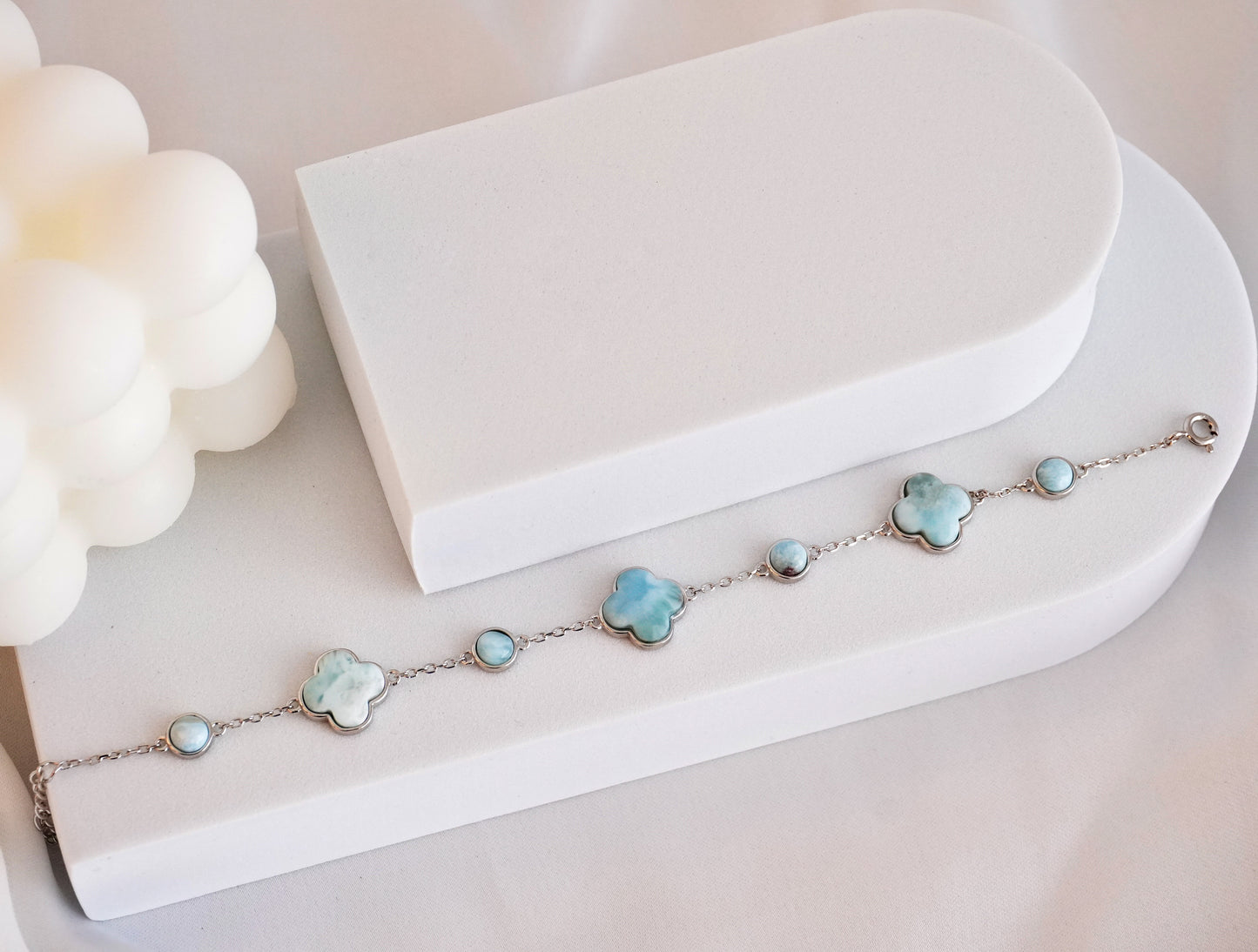 Clover Bracelet with Larimar