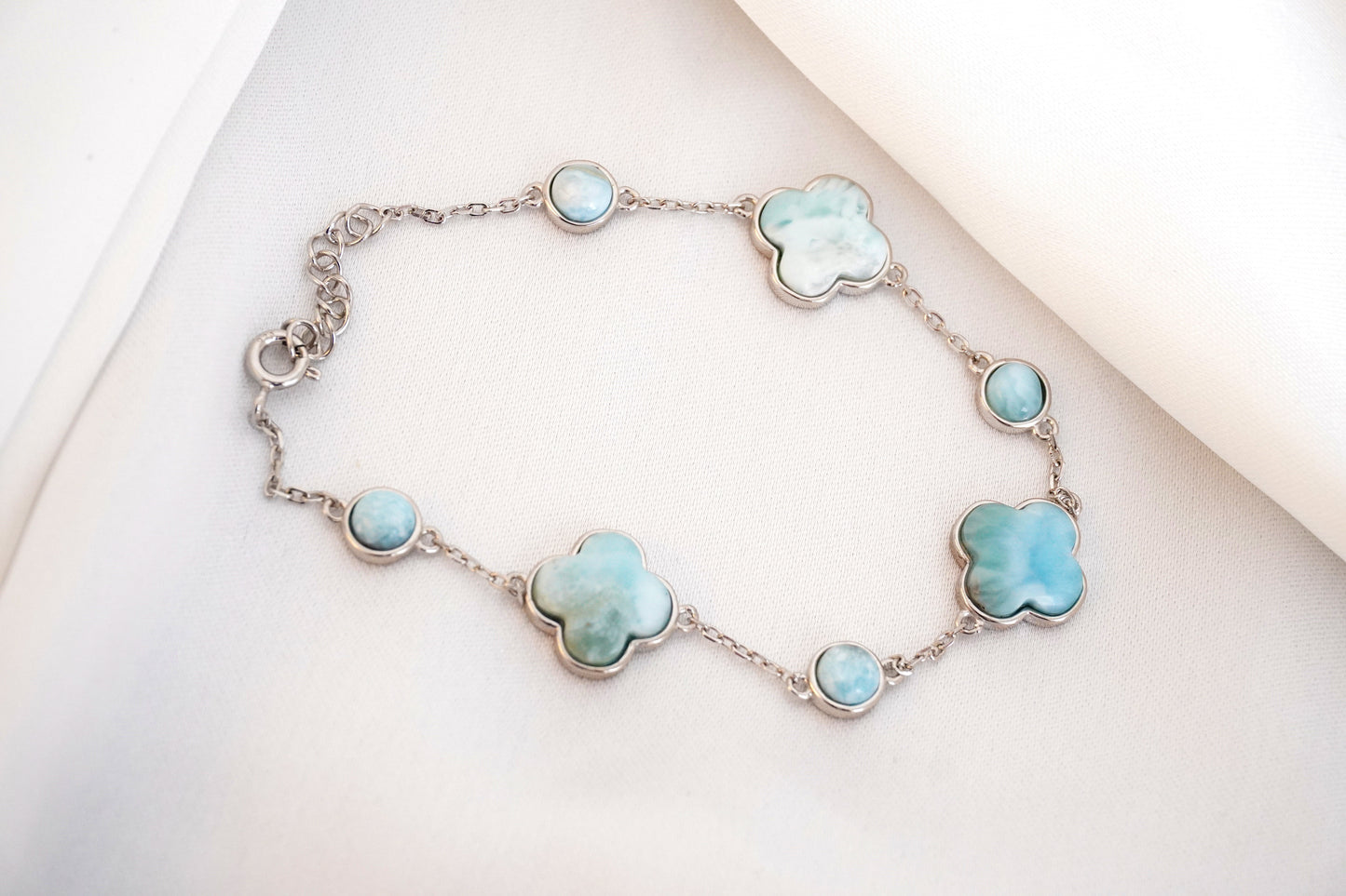 Clover Bracelet with Larimar